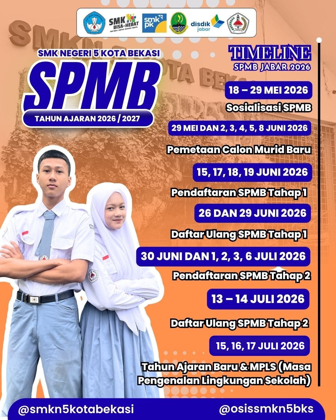 Timeline SPMB SMKN 5 Kota Bekasi